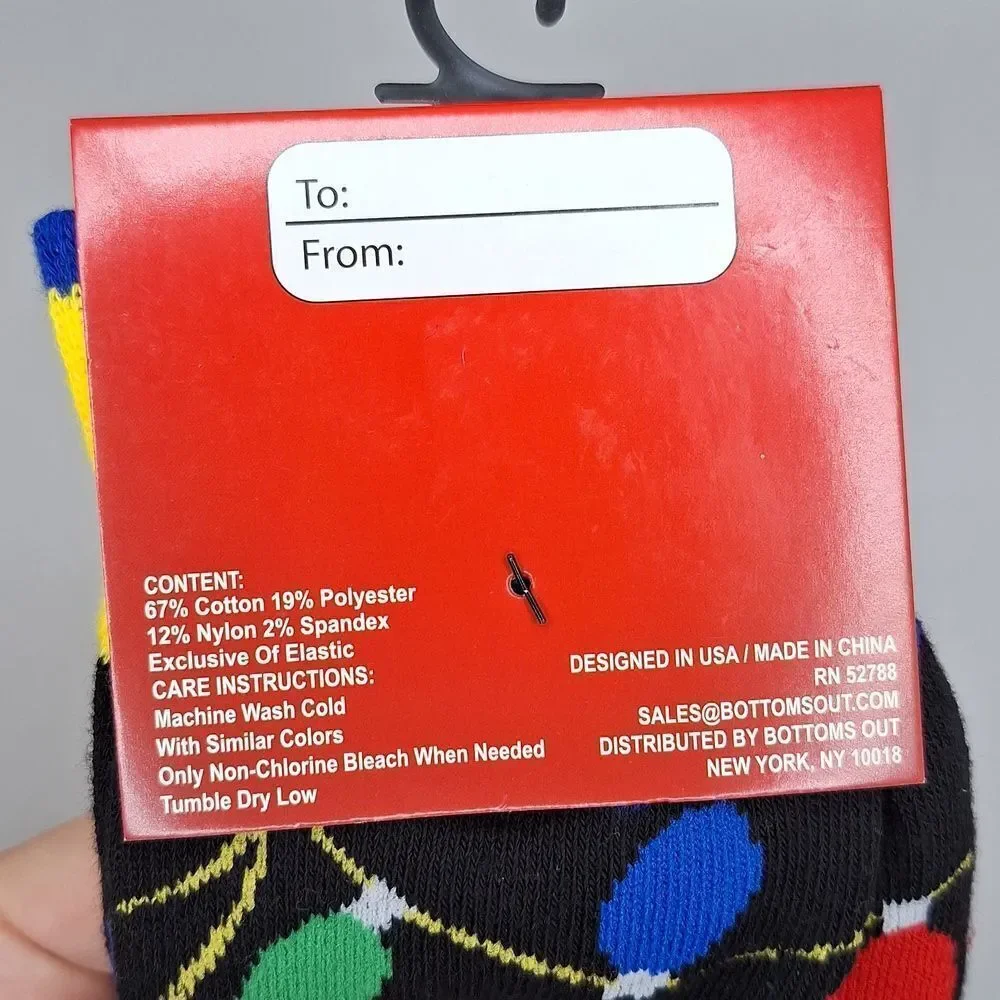 HOLIDAY Christmas LIGHTS CREW SOCKS UNISEX